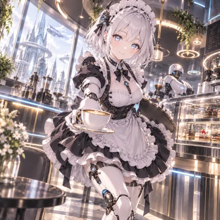 アンドロイドのカフェ店員
