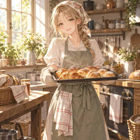 朝のベーカリー