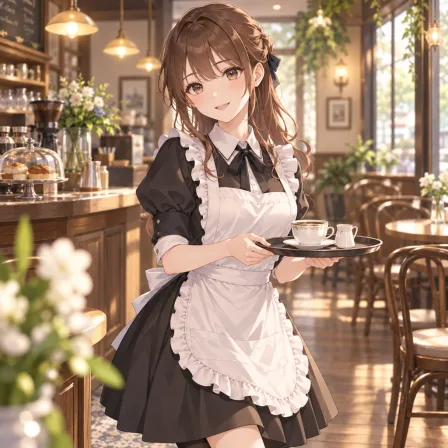 カフェのウェイトレス