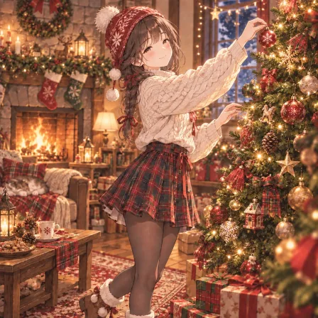 ツリーの飾りつけ