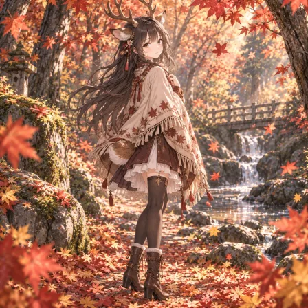 紅葉の鹿娘