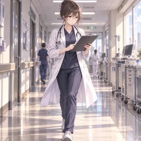 回診中の女医