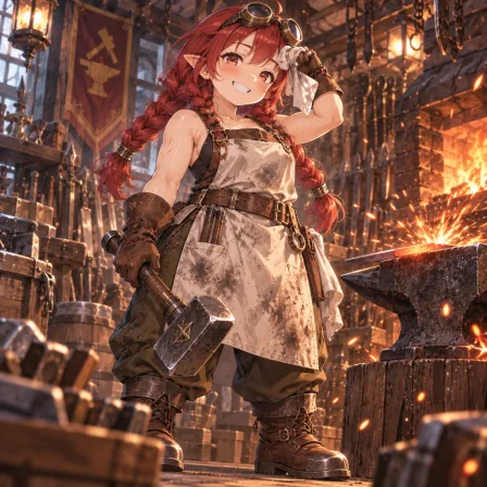 ドワーフの鍛冶娘