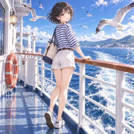 フェリーの甲板