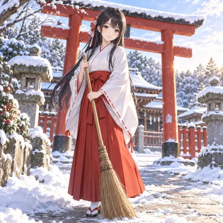 初詣の巫女