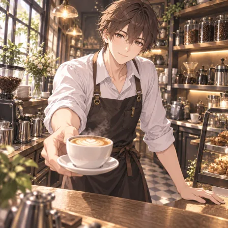 カフェのバリスタ