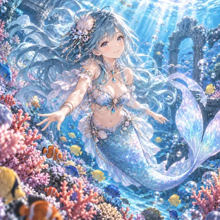 サンゴ礁の人魚