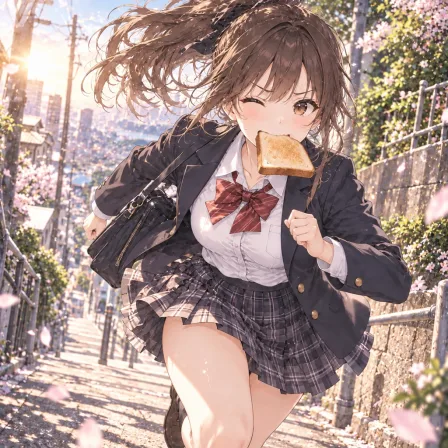 遅刻寸前のトースト