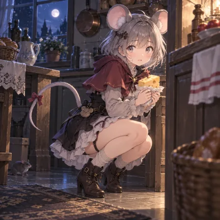 ネズミ娘とチーズ