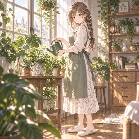 観葉植物の世話