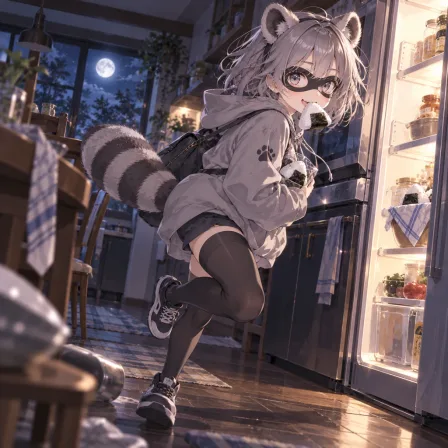 いたずらアライグマ