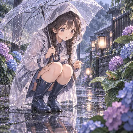 梅雨とカエル