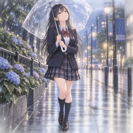 雨の日のビニール傘