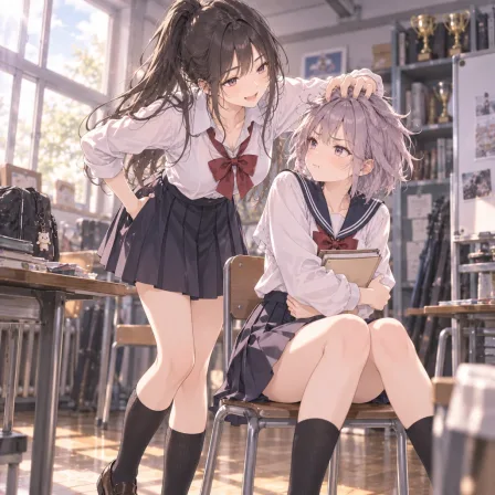 先輩の髪くしゃ