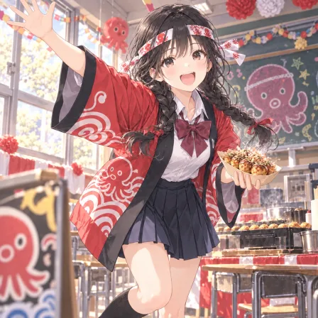文化祭のたこ焼き屋