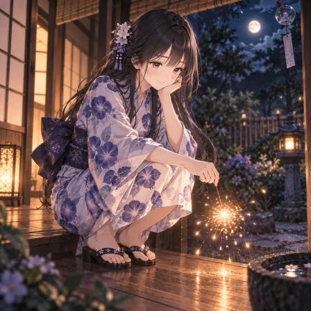 線香花火の夜