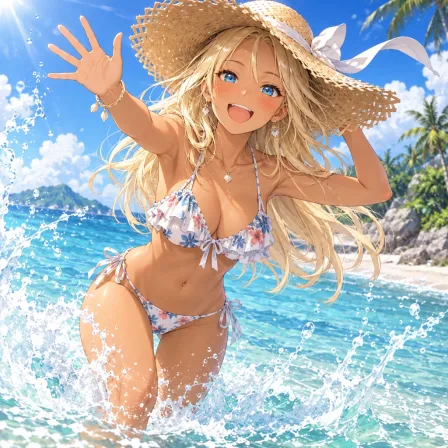 真夏のビーチ