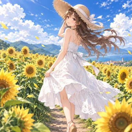 ひまわり畑の夏
