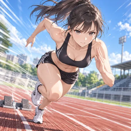 陸上部の短距離走者