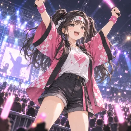 ペンライトのオタ女子