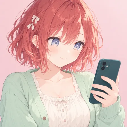 looking at phone