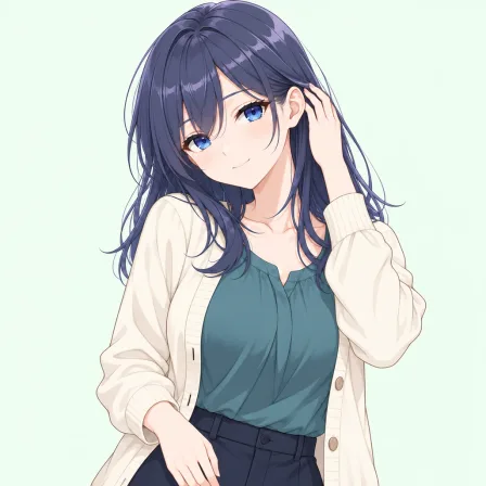adjusting hair