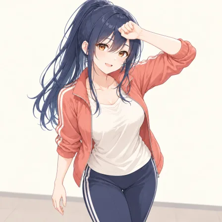 wiping sweat